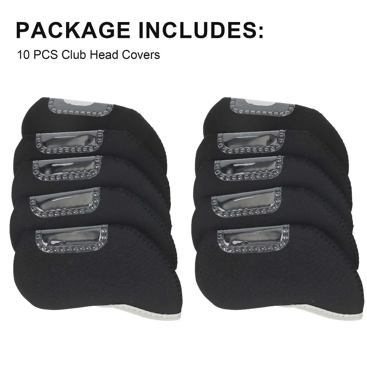 Golf Club Head Covers Set 10pcs Neoprene Iron Protector Covers