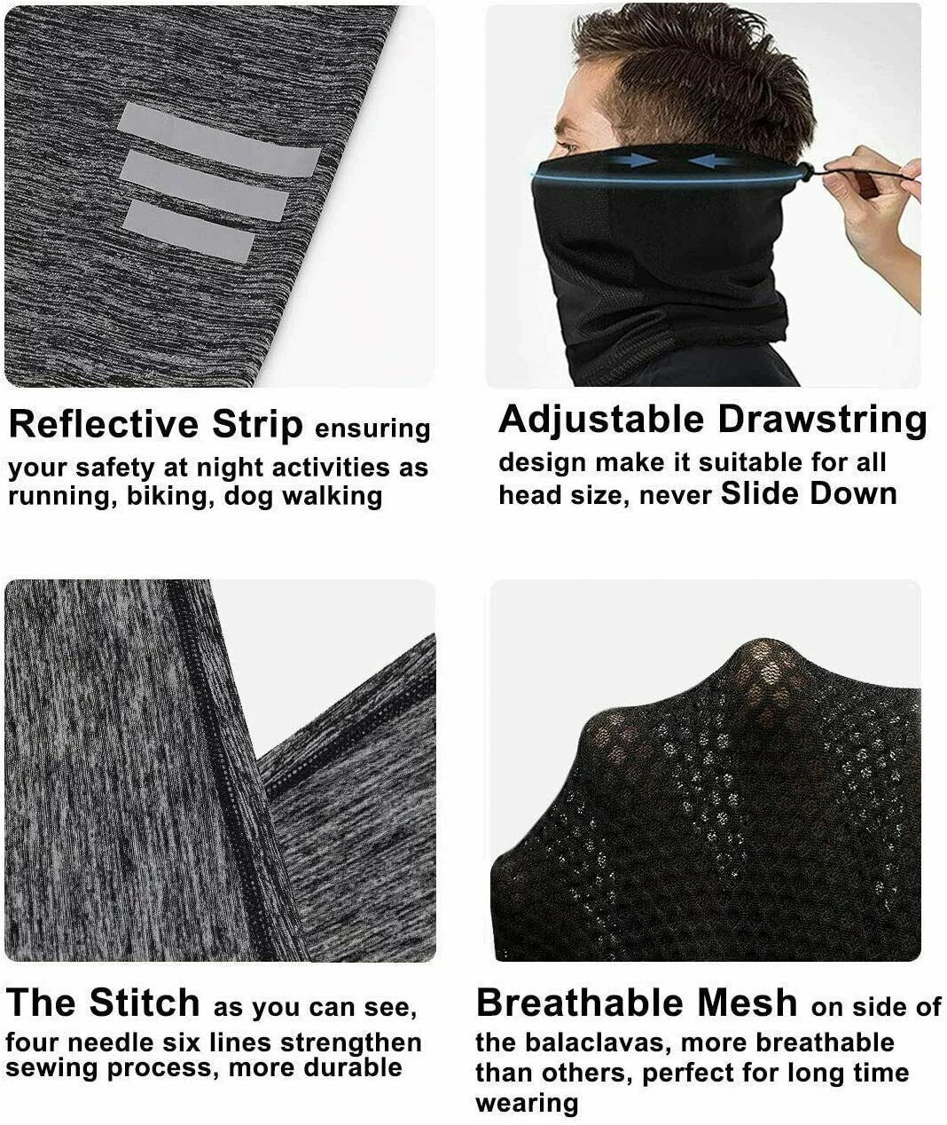 Multifunctional Reusable Face Mask Neck Gaiter UV Sun Shield Bandana