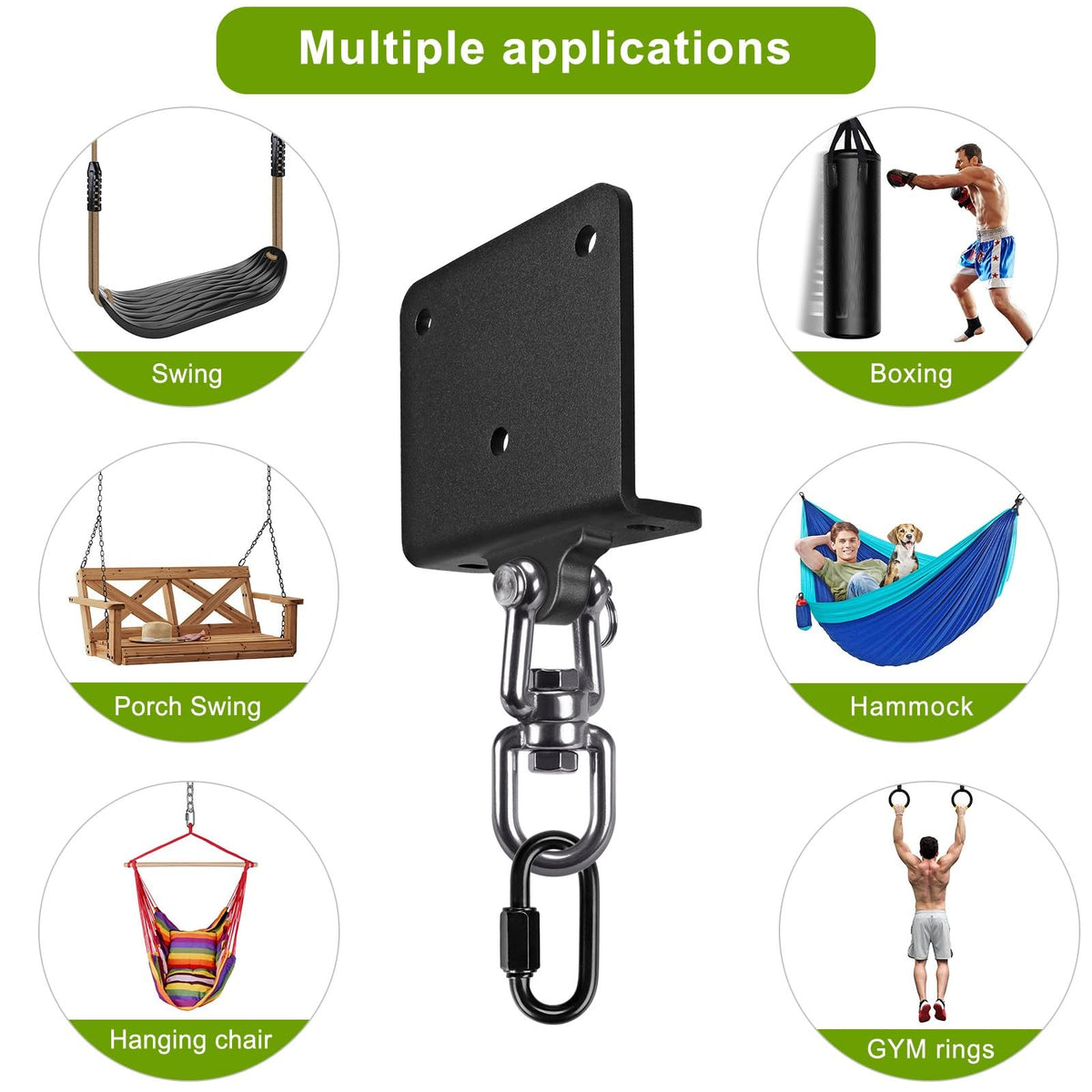 Heavy Bag Hanger Ceiling Mount with 360° Swivel - Boxing & Martial Arts Equipment