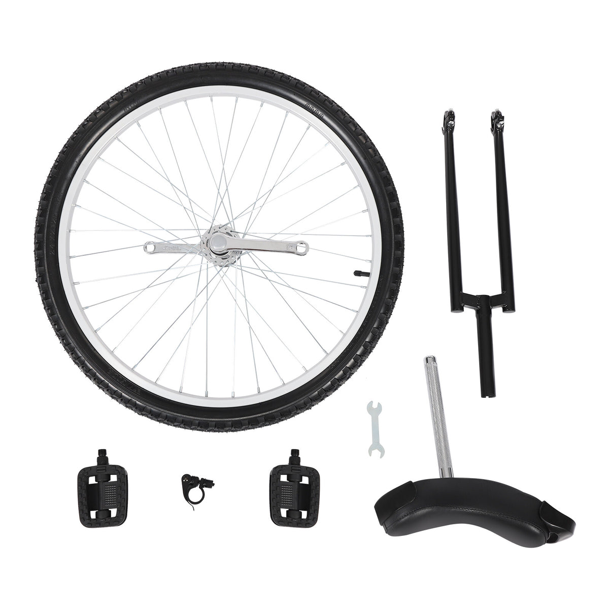 24-Inch Unicycle Adjustable Height Unisex Steel Frame Bicycle