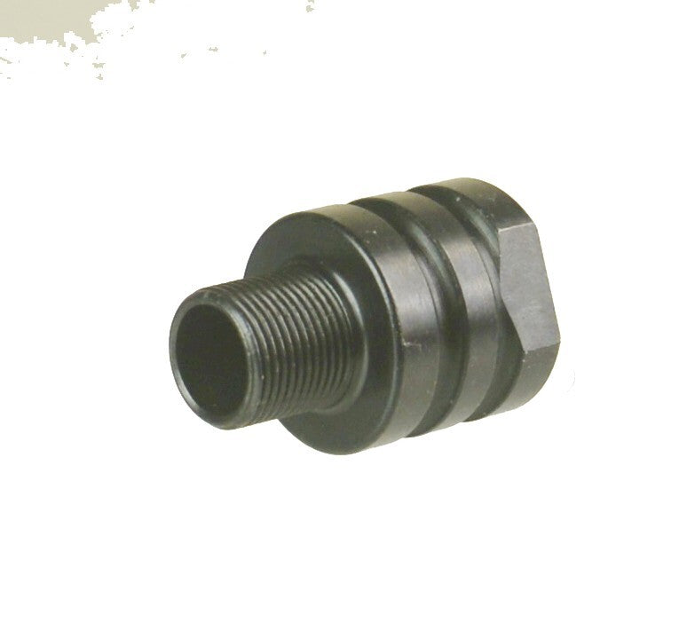 Steel 5/8x24 Inside Thread to 1/2x28 Outside Thread Muzzle Adapter - Black
