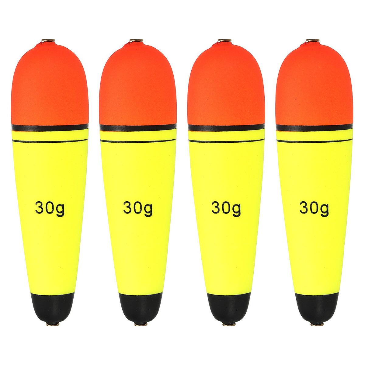 4 Pack 1oz EVA Fishing Slip Bobbers Yellow - Tackle for Carp & Bass