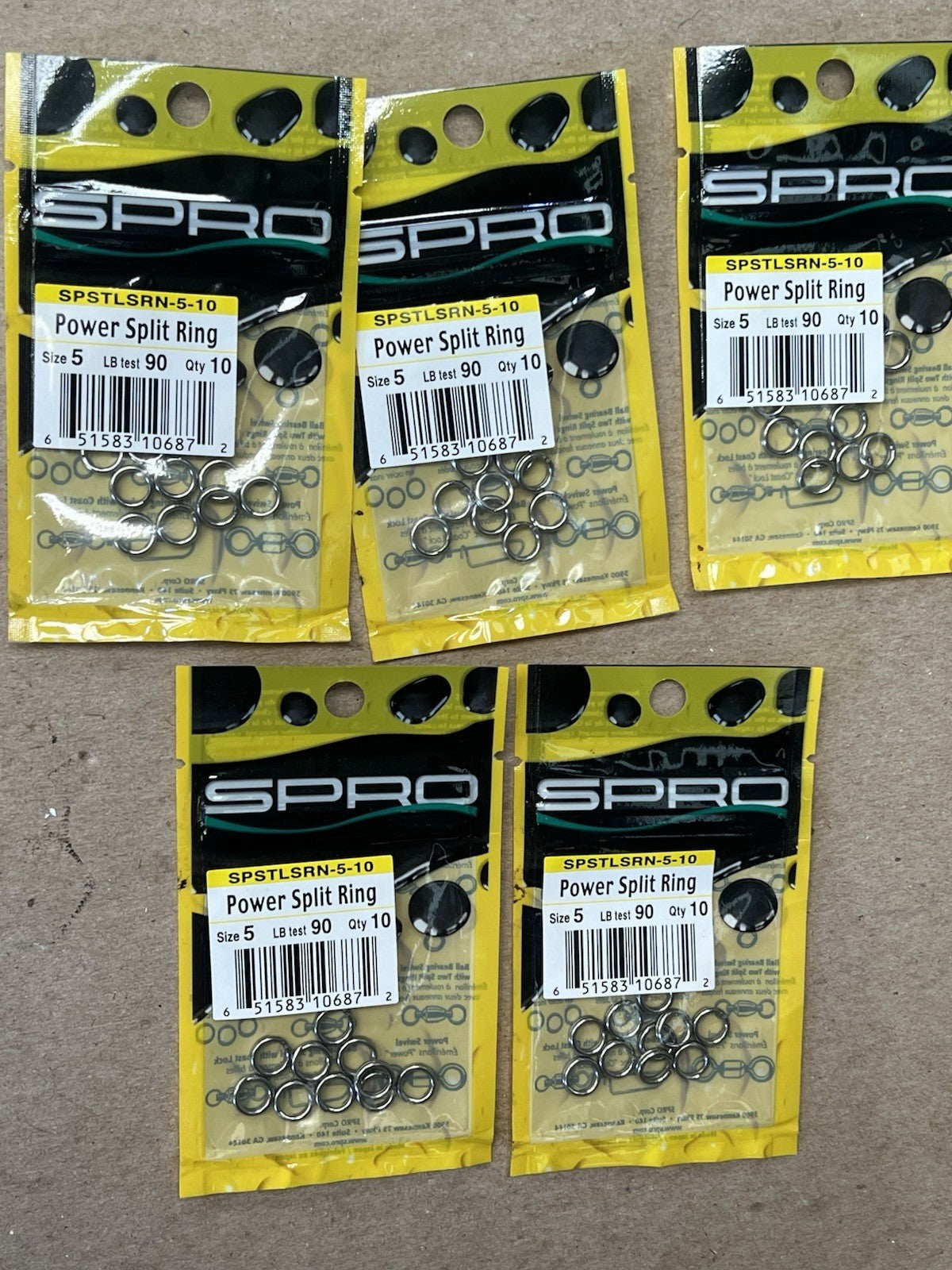 Heavy-Duty Fishing Split Rings Pack of 5 – 10 Size 5, 90lbs Capacity