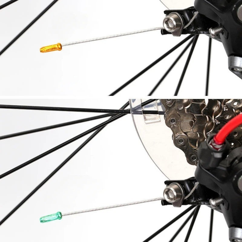Bike Cable End Caps Aluminum Alloy 50PCS Silver Brake & Shifter Tips