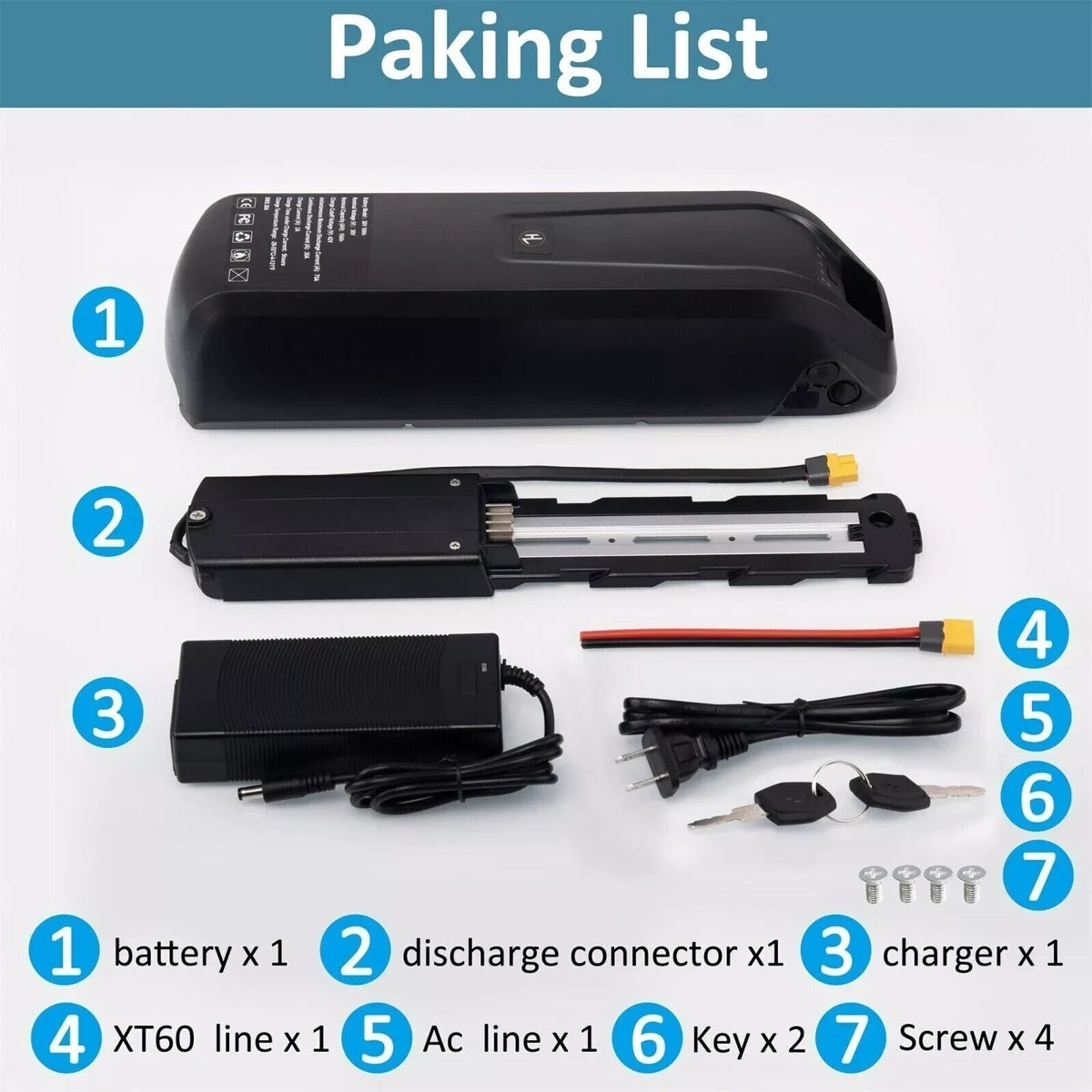 Electric Bike Battery 36V/48V 10Ah/15Ah/20Ah with 4Pin/5Pin Connector – Universal eBike Power Pack
