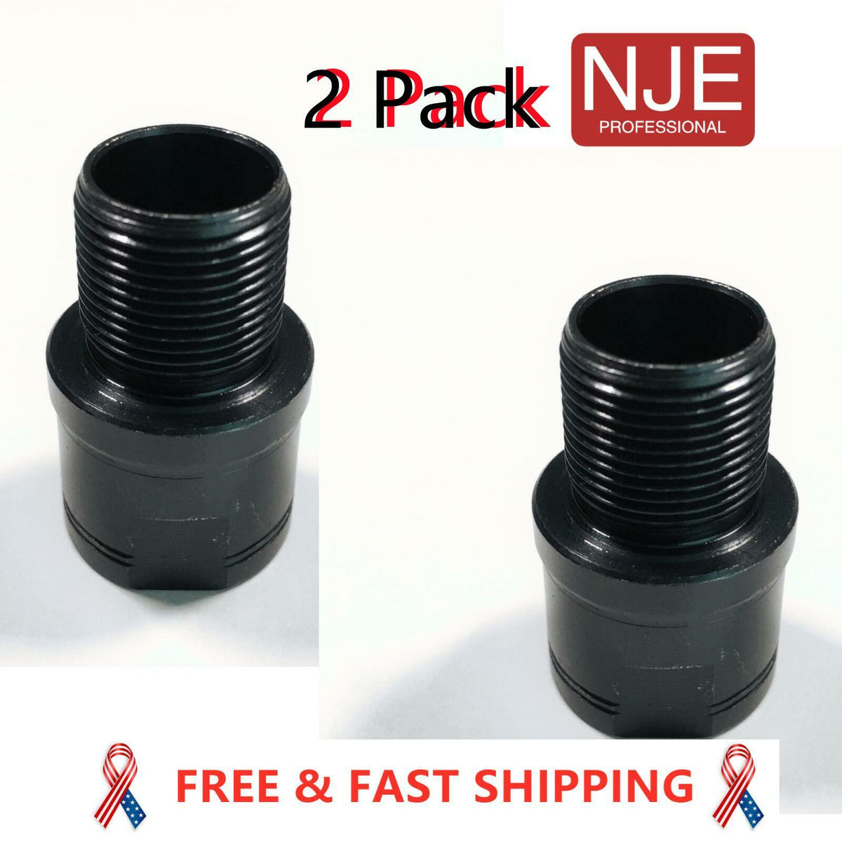 Steel Thread Adapter 0.578x28 to 5/8x24 - Pack of 2 High-Quality Metal Fittings