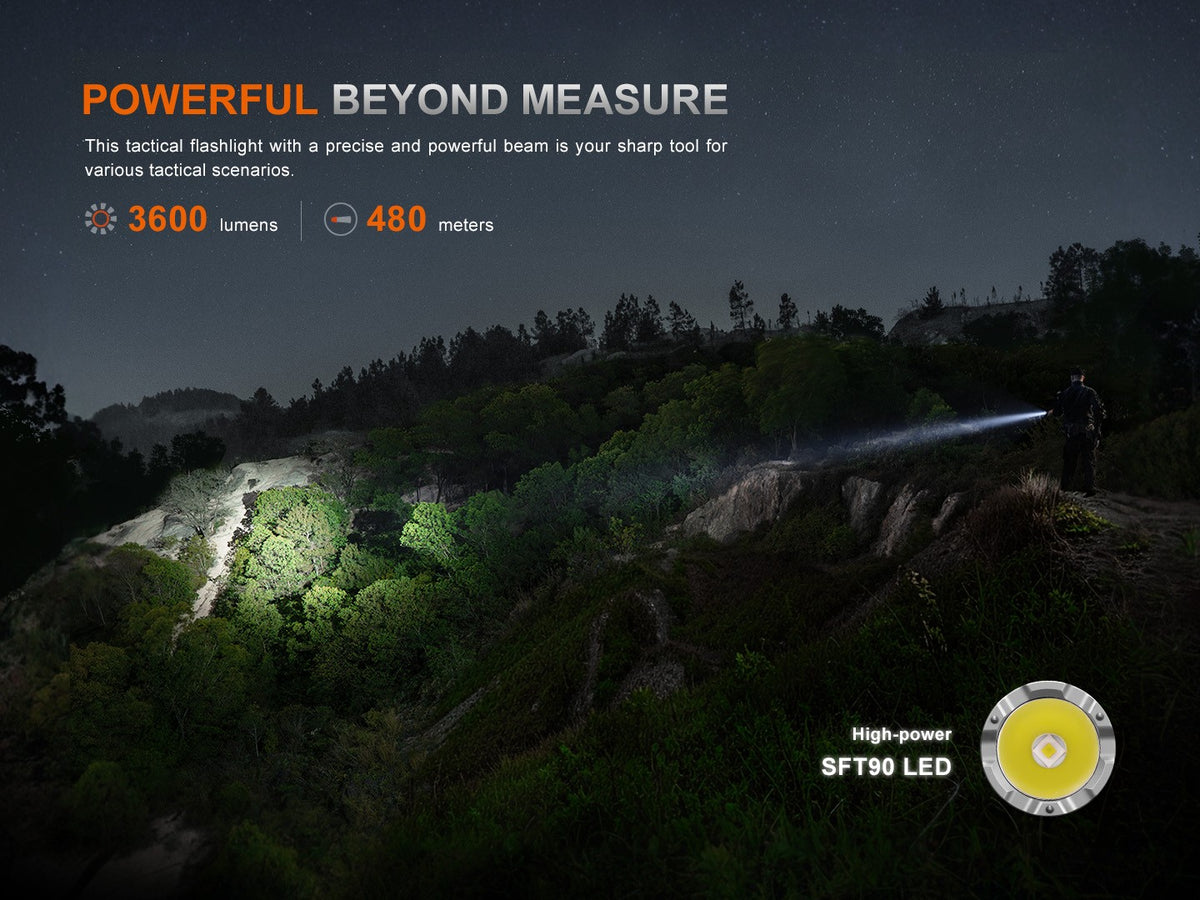 Rechargeable Tactical Flashlight 3600 Lumens Waterproof Handheld Torch