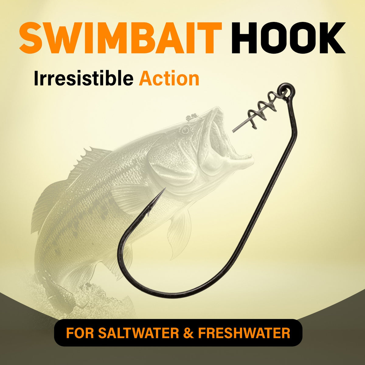 Fishing Hooks 25 Pack Ultra Sharp Swimbait Hook Set for Bass and Soft Plastics