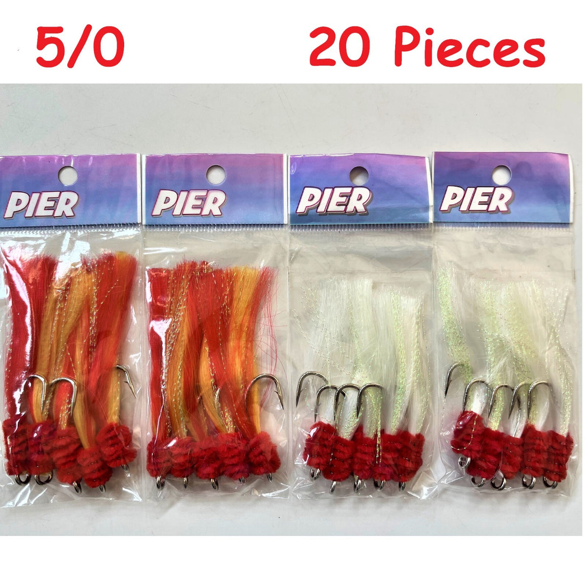 Fishing Baits & Hooks Set – 20 Pieces Shrimp Fly Rigs for Rockfish & Saltwater Use