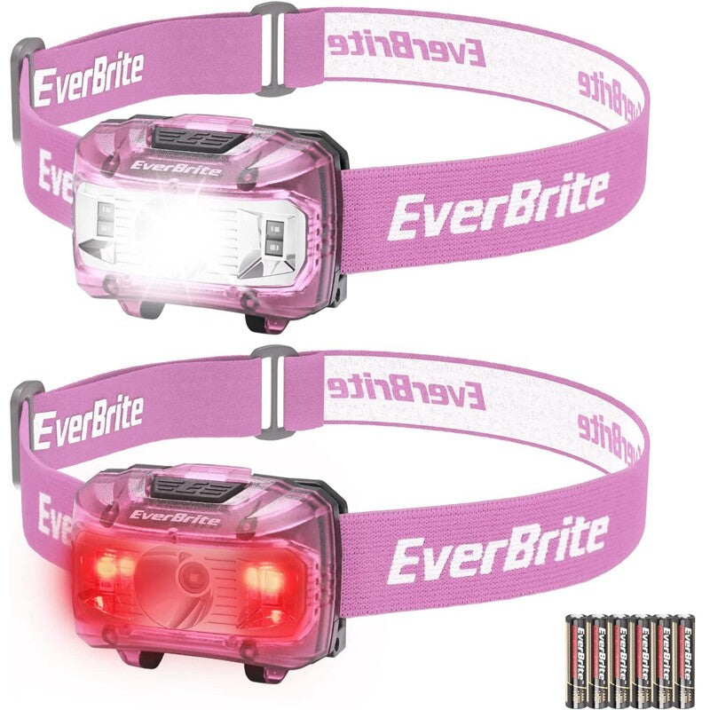 Outdoor Camping Headlamp 2 Pack with Red Light & 5 Modes - Adjustable & Bright