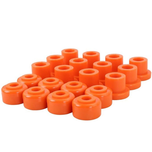 Golf Cart A-Arm Bushing Kit for Lift Suspension - 20 Pieces Orange Polyurethane