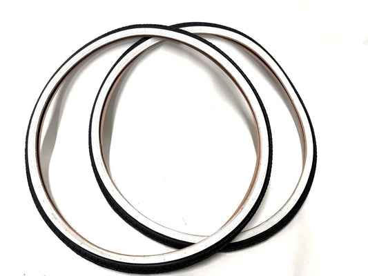 2 Pack Urban Slick Bicycle Tires 700x32c White Wall Wire Bead