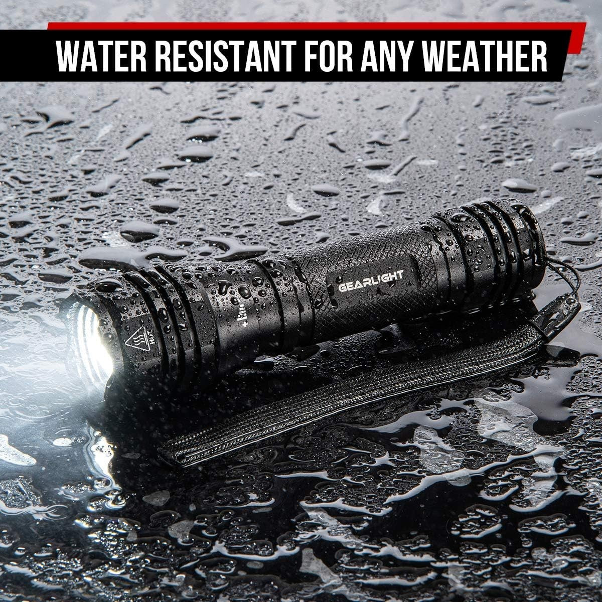 LED Flashlight 2-Pack High Lumens Waterproof Camping Hiking Walking Light