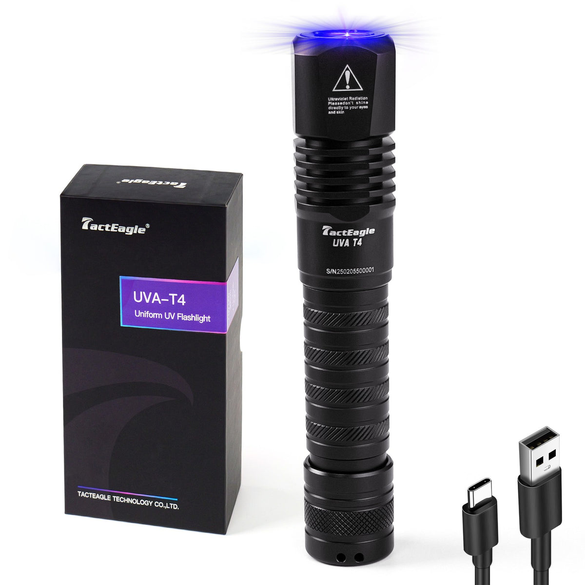 UV Blacklight Flashlight 365nm Rechargeable Pet Urine Detector