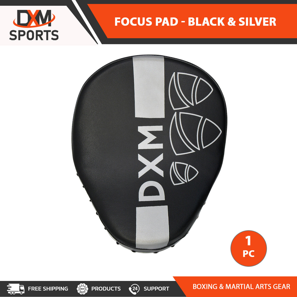 Boxing & MMA Punch Mitts Focus Pads Sparring Kick Target Black Silver