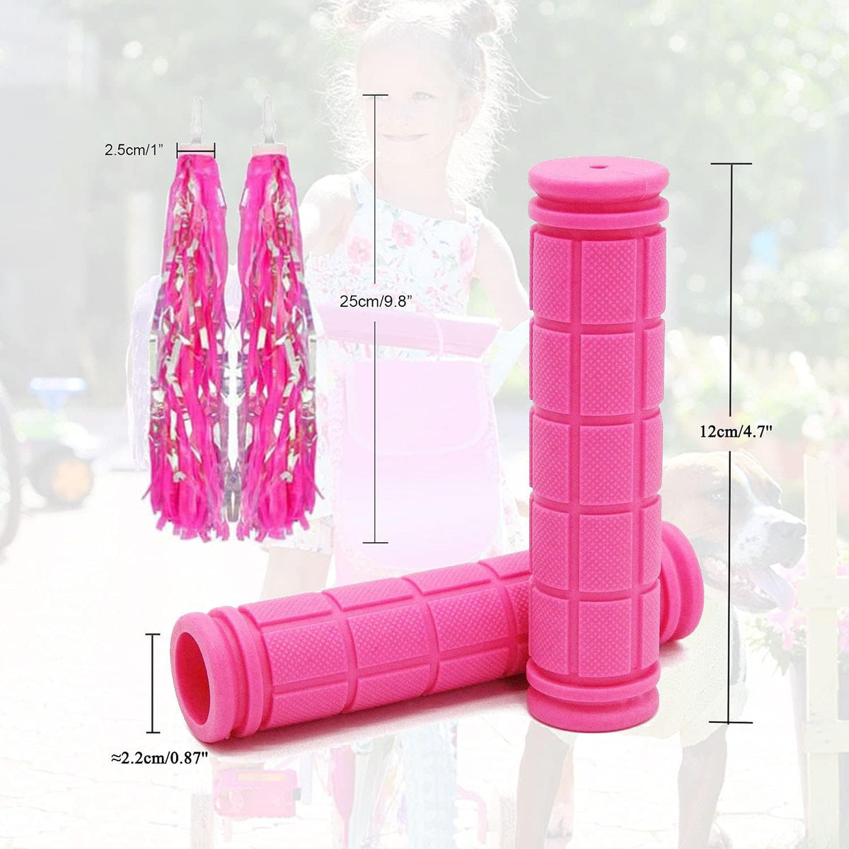 Non-Slip Bike Handlebar Grips for Kids and Adults with Tassel