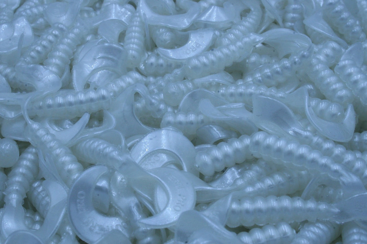Pearl 2-Inch Soft Plastic Grubs for Crappie Walleye Bass Fishing Tackle