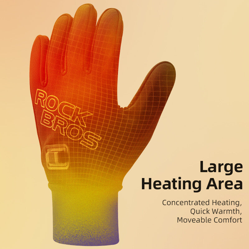 Electric Heated Gloves Touchscreen Windproof Winter Gloves for Cycling, Skiing