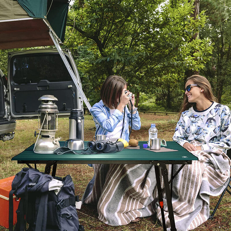 Portable Camping Table 35in Adjustable Aluminum Folding Outdoor Table