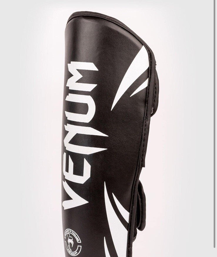 Kids Boxing Shin Guards - Medium Black & White Martial Arts Protective Gear