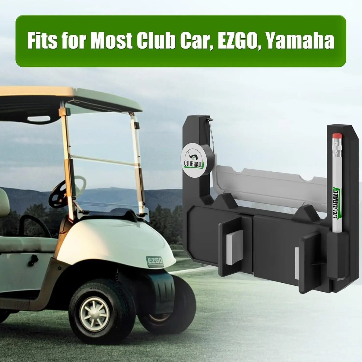 Golf Cart Steering Wheel Phone Mount - Flip-Up Smartphone Holder for Golf Cart