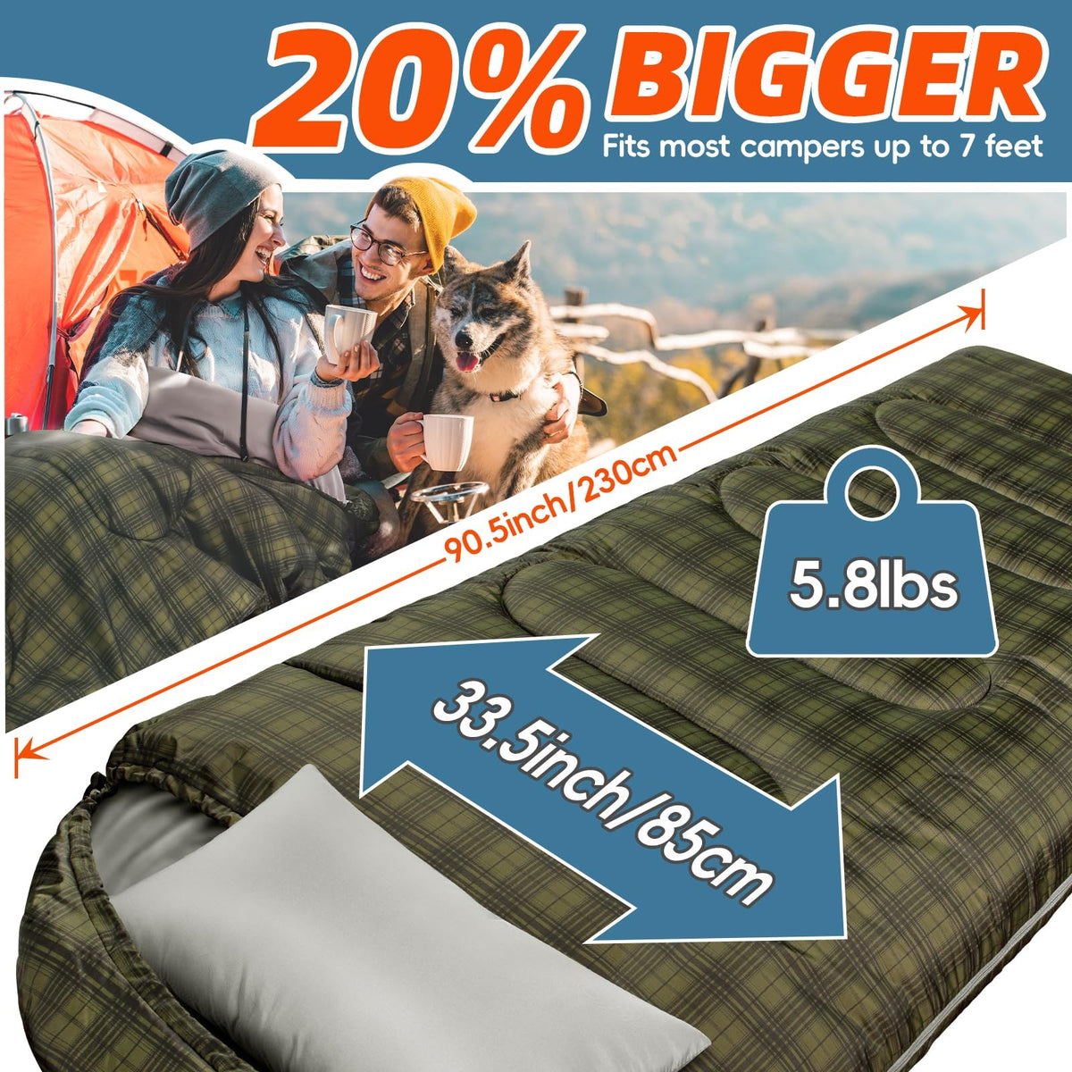 4-Season Winter Sleeping Bag for Adults & Kids - Cold Weather Camping Gear