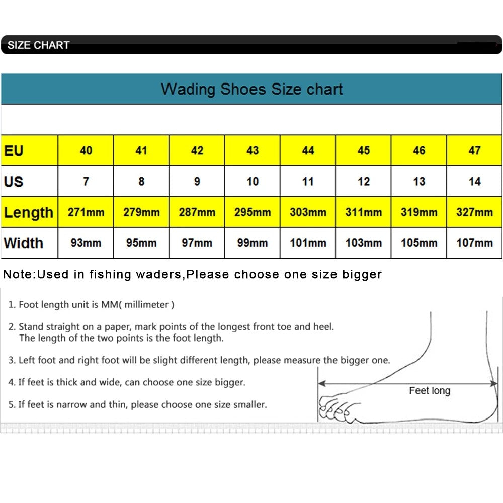 Wading Boots Fishing Shoes with Rubber & Felt Sole for Fly Fishing