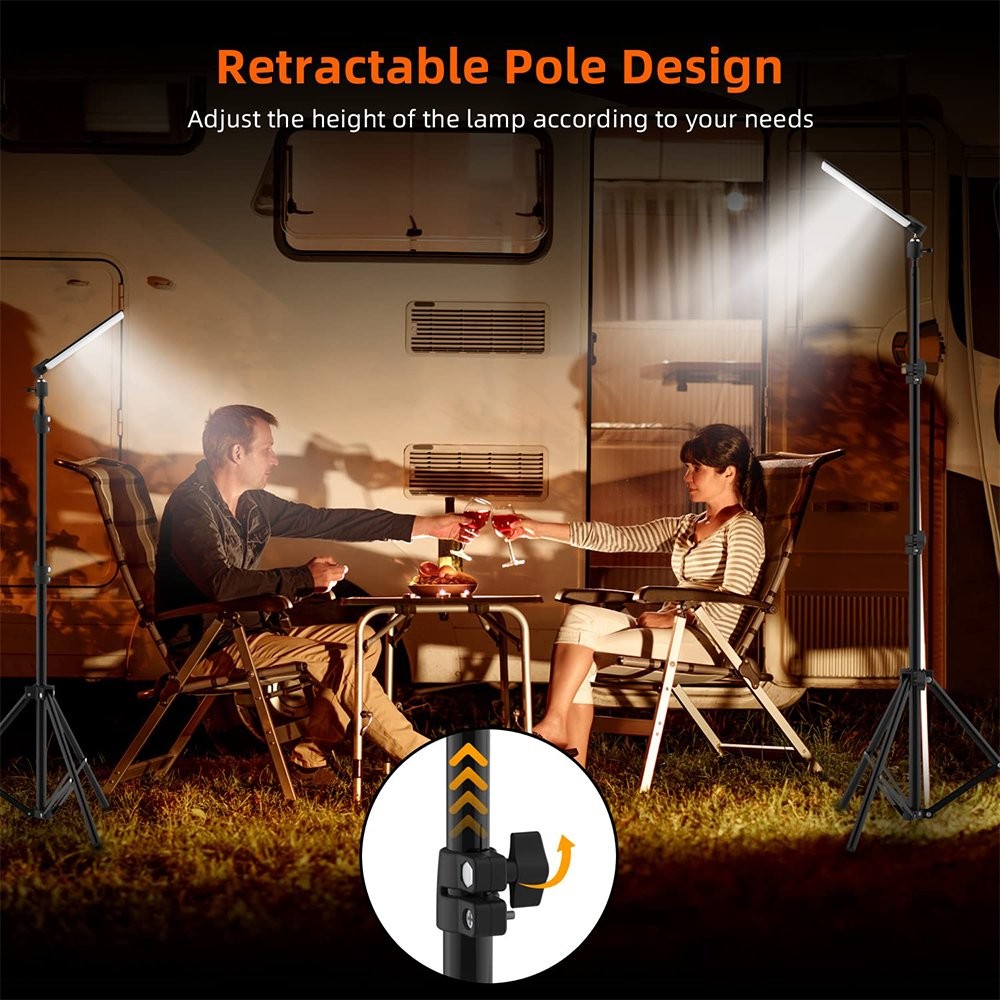 Portable Telescopic LED Work Light with Tripod Stand for Camping Outdoor Use