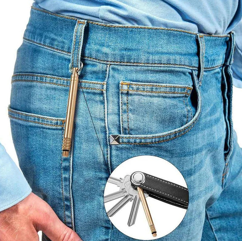 Portable Stainless Steel Toothpick with Gold Finish - Reusable Outdoor Tool