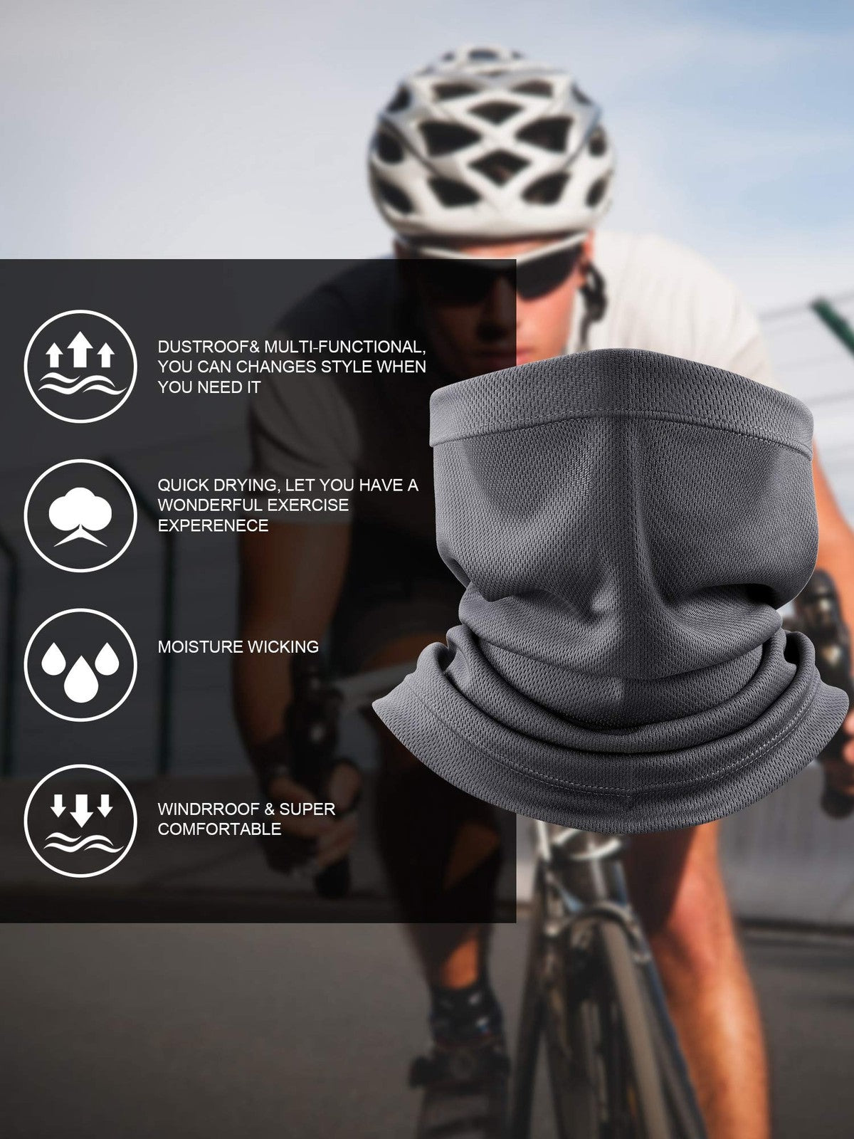 4-Pack Multifunctional Neck Gaiter Masks for Face and Head Protection