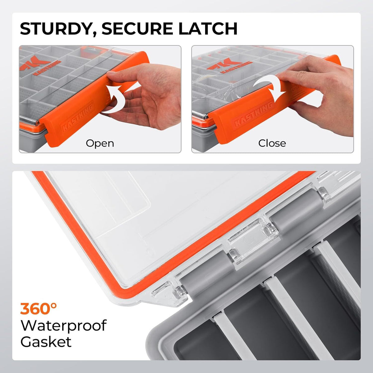 Waterproof Tackle Box with Adjustable Dividers - Multiple Sizes & Packs