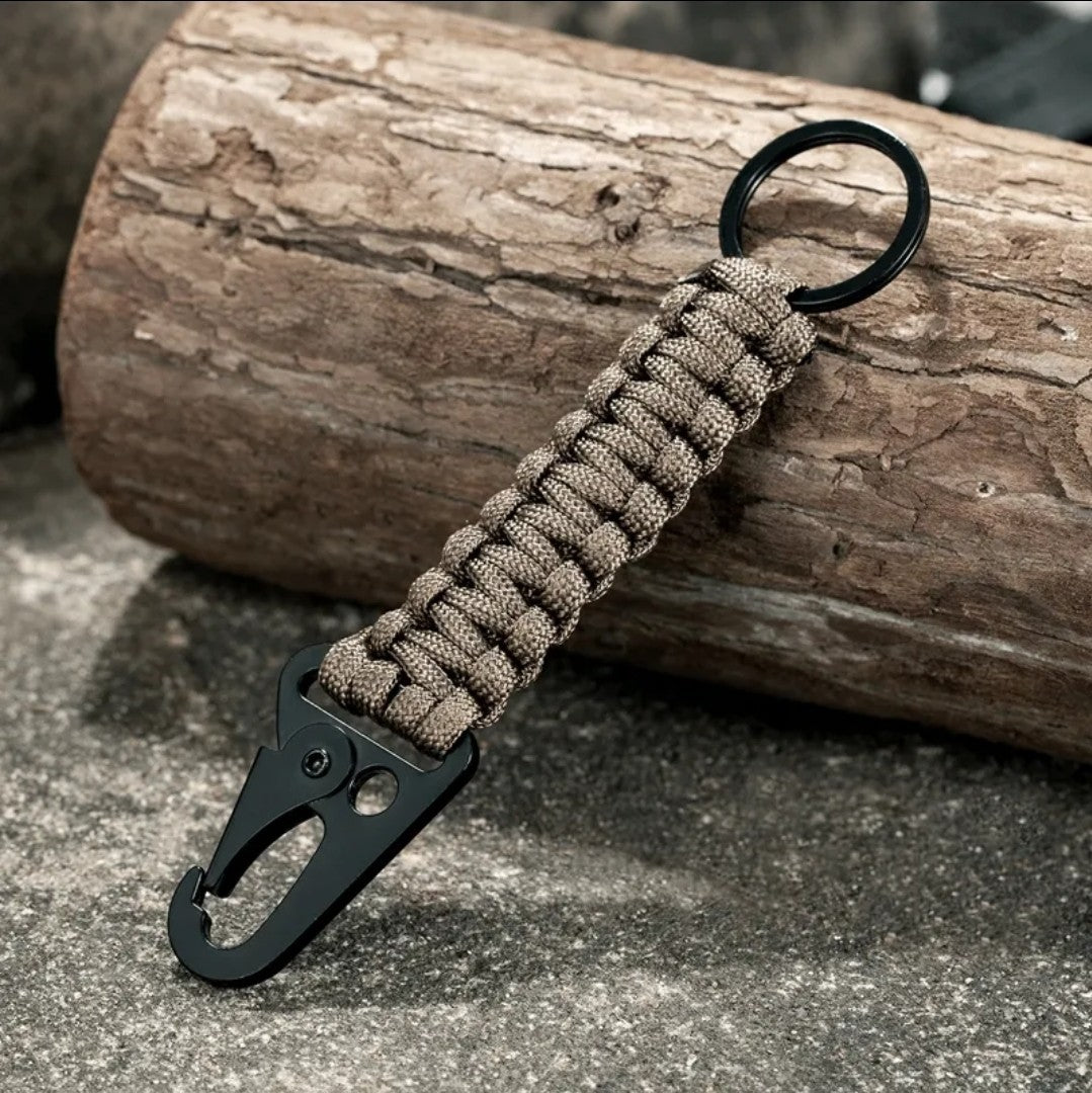 Tactical Paracord Keychain with HK Clip - Rugged EDC Key Fob and Lanyard