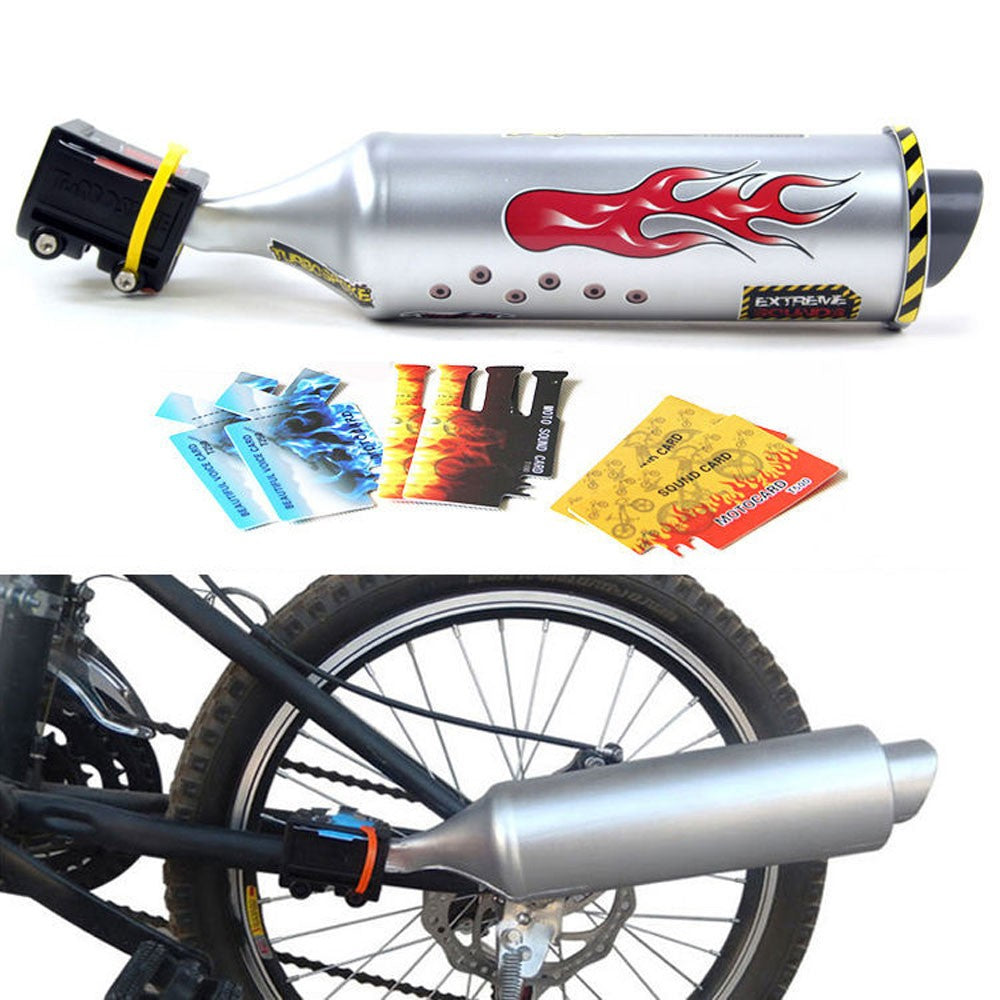 Bike Turbo Exhaust Pipe with Sound Effects - Bicycle Spoke Sound Maker Kit