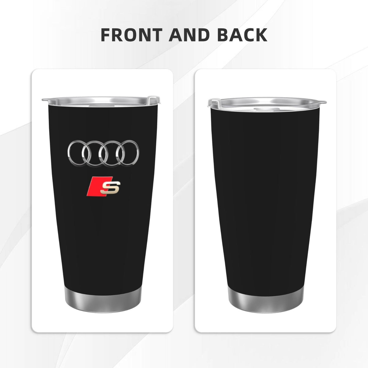 20oz Car Water Bottle Thermos with Cold & Hot Drink Insulation - Black