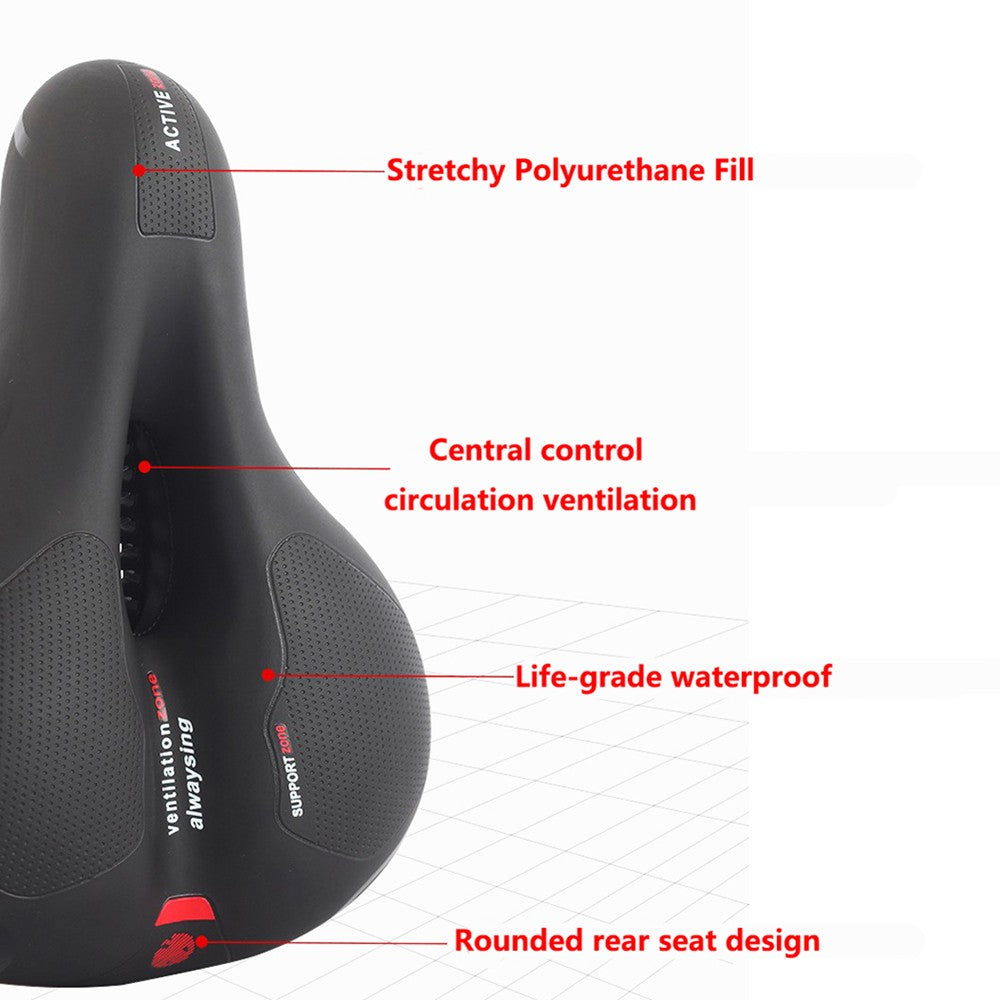 Gel Bicycle Saddle Seat Cushion with LED Taillight - Comfort & Shock Absorption