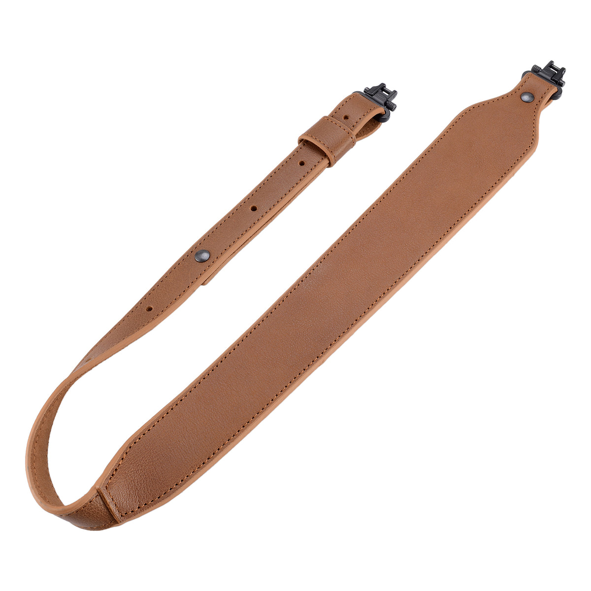 Buffalo Hide Leather Gun Sling with Swivels and Metal Hardware - Adjustable 1" Wide