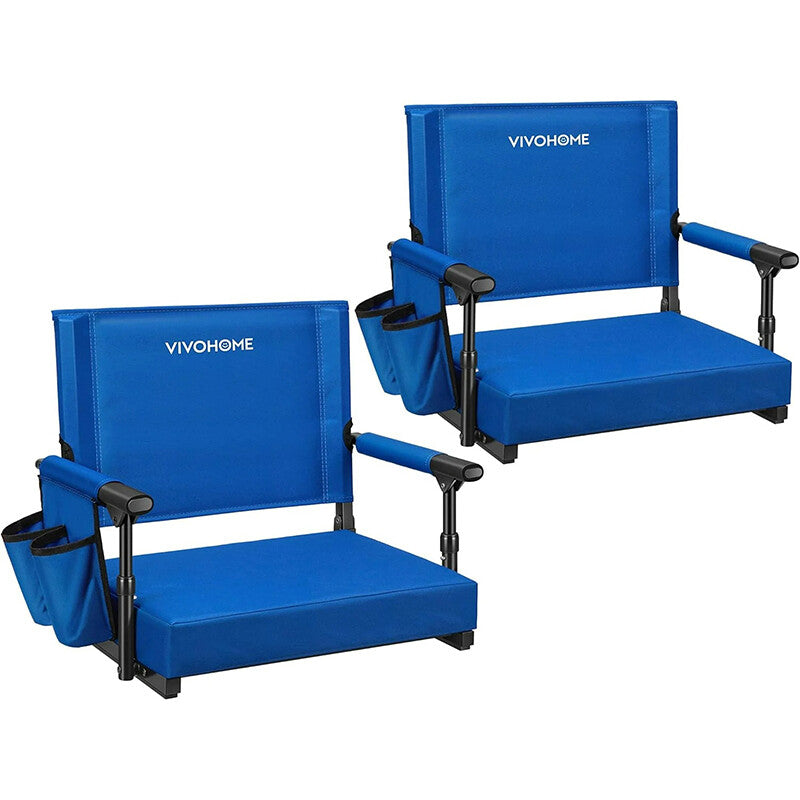 Portable Stadium Bleacher Seat with Cup Holders & Shoulder Strap - Comfortable & Foldable