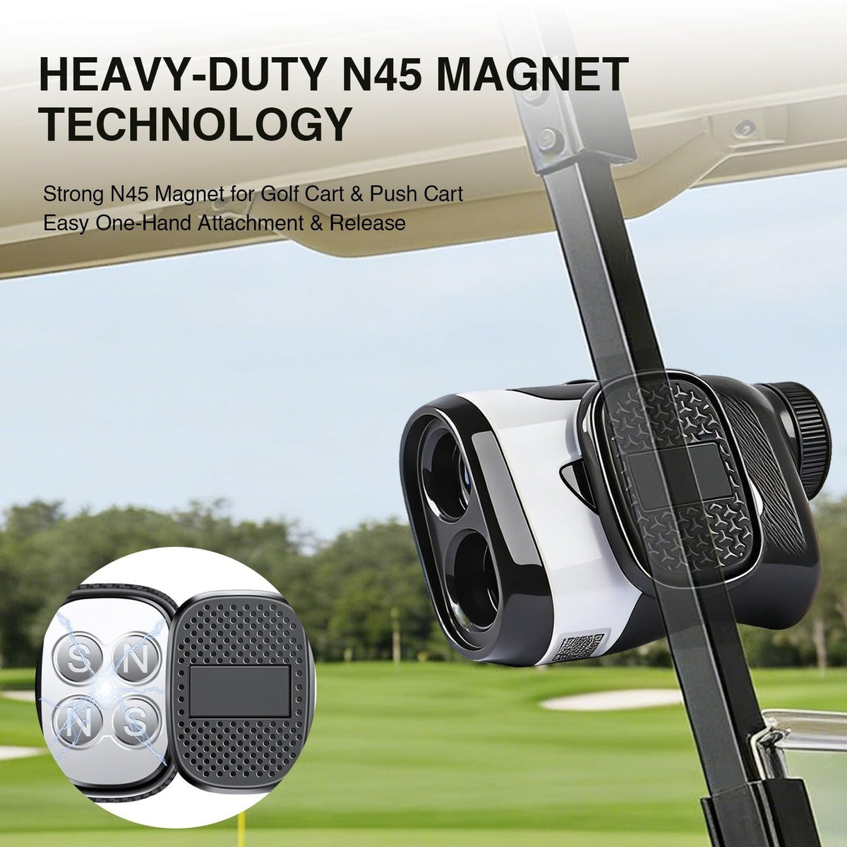 Magnetic Rangefinder Holder Mount Strap for Golf Cart Frame Rail