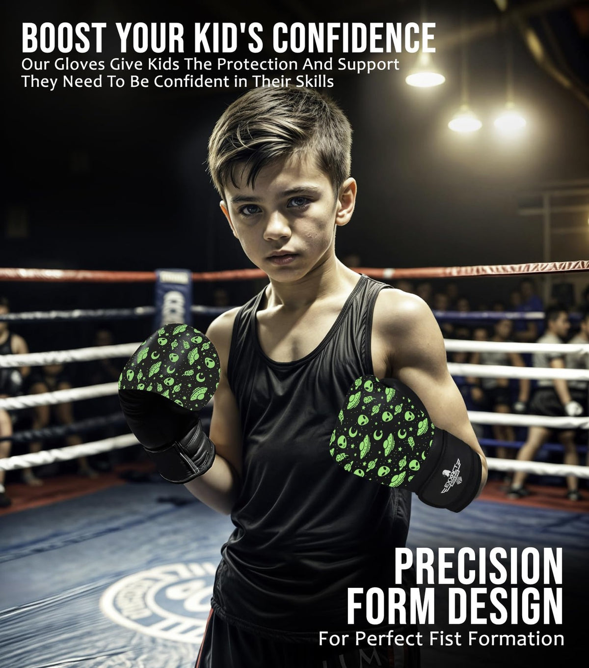 Youth Boxing Gloves 6oz - Exxact Sports Knockout Dinosaur Kids Training Gloves