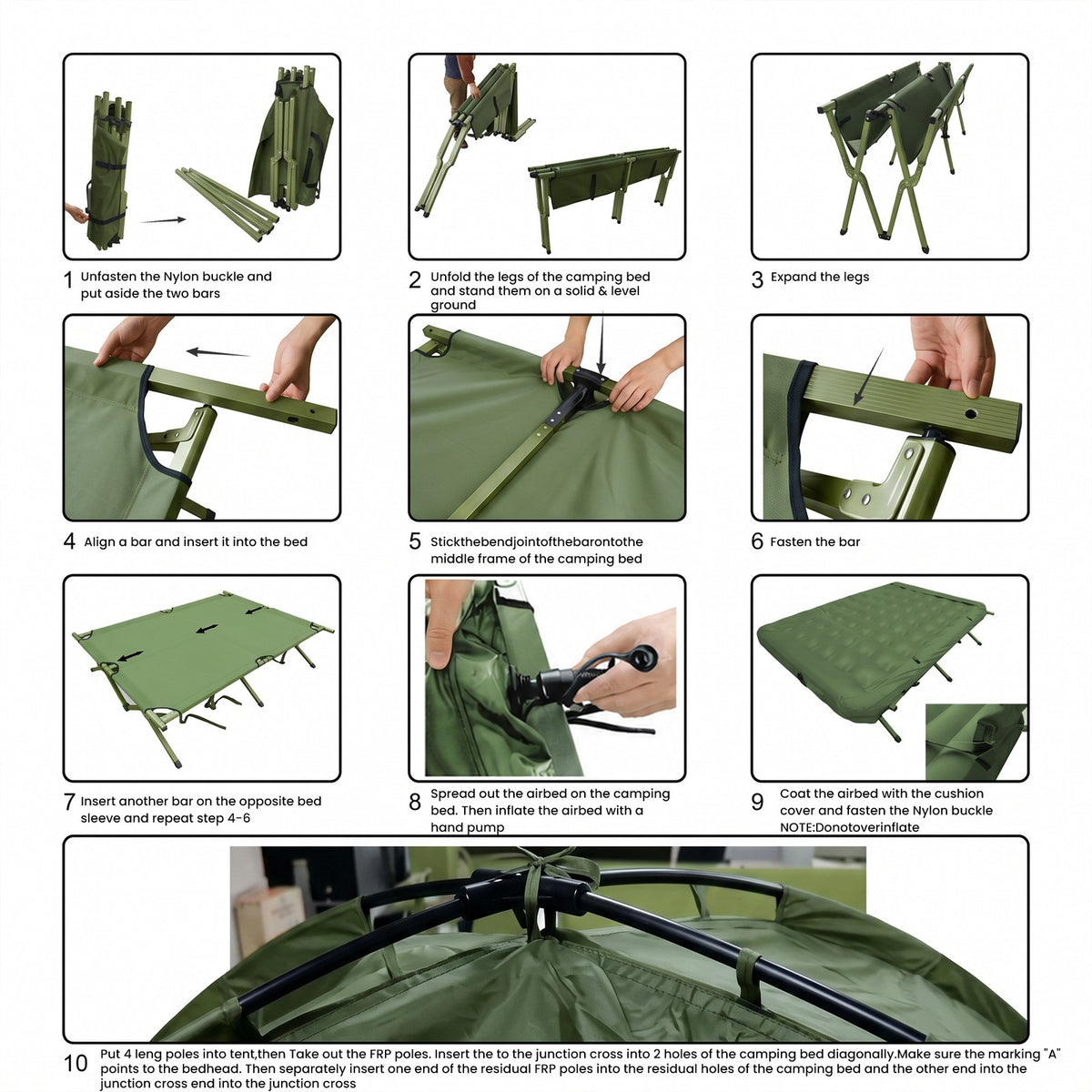 Portable Single-Person Camping Tent Cot Combo for Hunting & Fishing