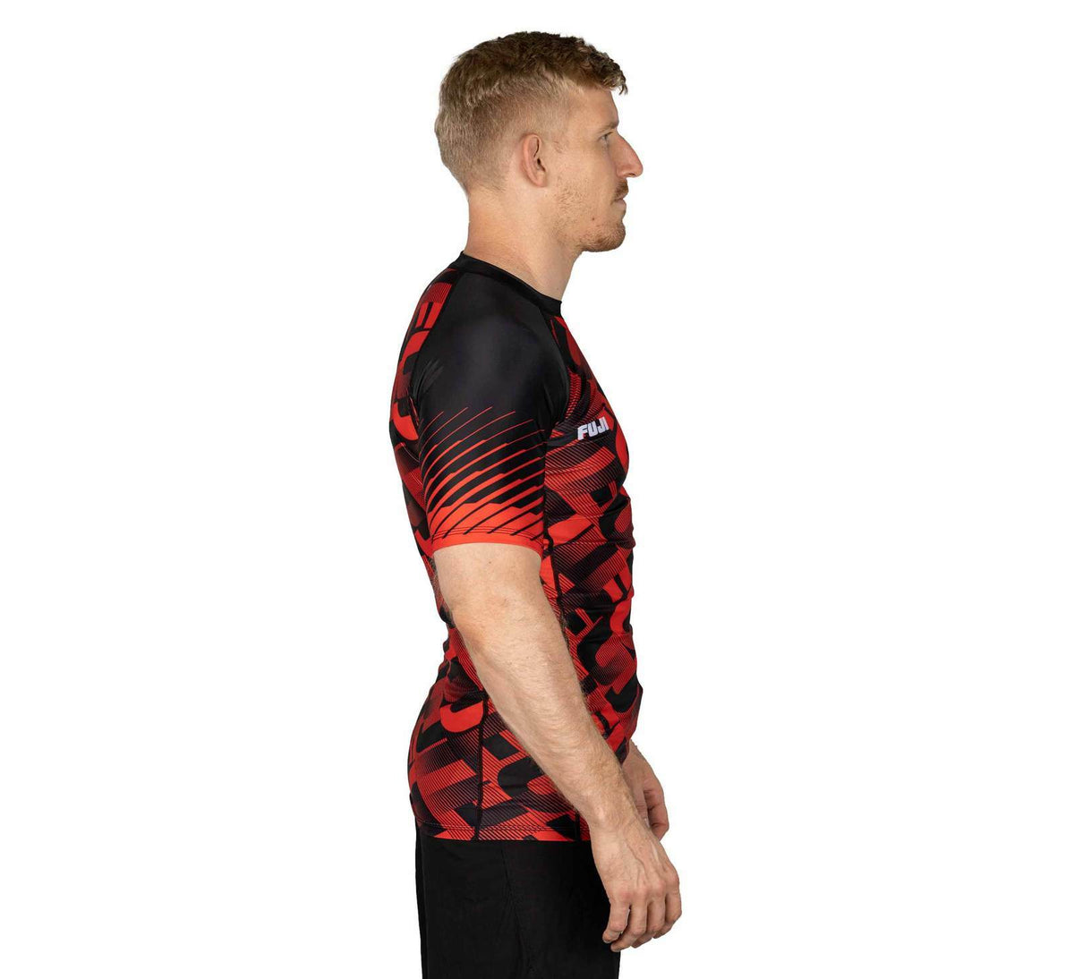 Short Sleeve Rashguard for MMA BJJ Jiu Jitsu Training - Red Black