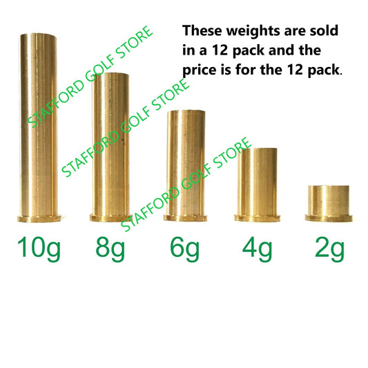 Golf Shaft Tip Weights Brass Pack of 12 for Club Balance and Swing Tuning