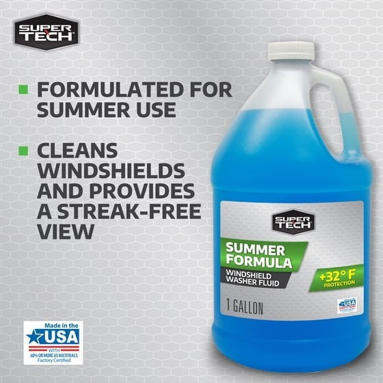 3 Pack Summer Windshield Washer Fluid - Protects Down to +32°F, 1 Gallon Each