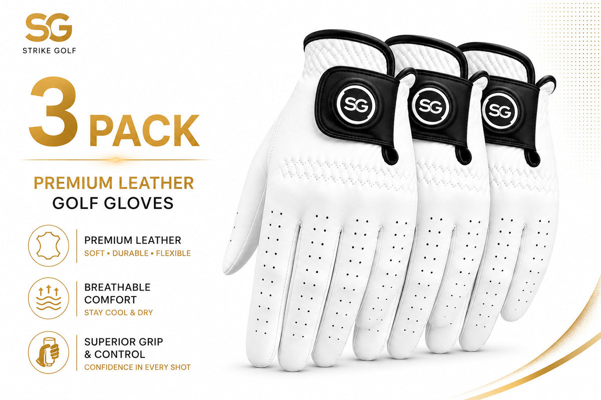 Premium Men’s Full Cabretta Leather Golf Gloves Pack of 5 - Breathable & Durable