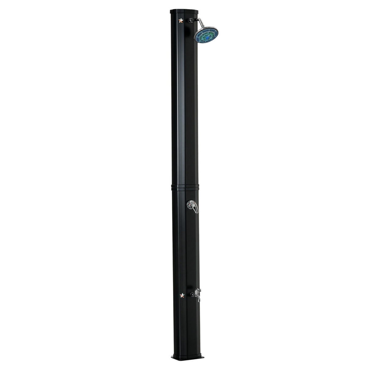 7ft Outdoor Solar Shower with Adjustable Hot Cold Water for Poolside & Garden