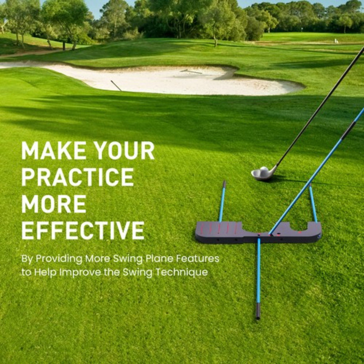 Golf Alignment Sticks & Swing Plane Trainer Set - Practice Aid for Better Aim