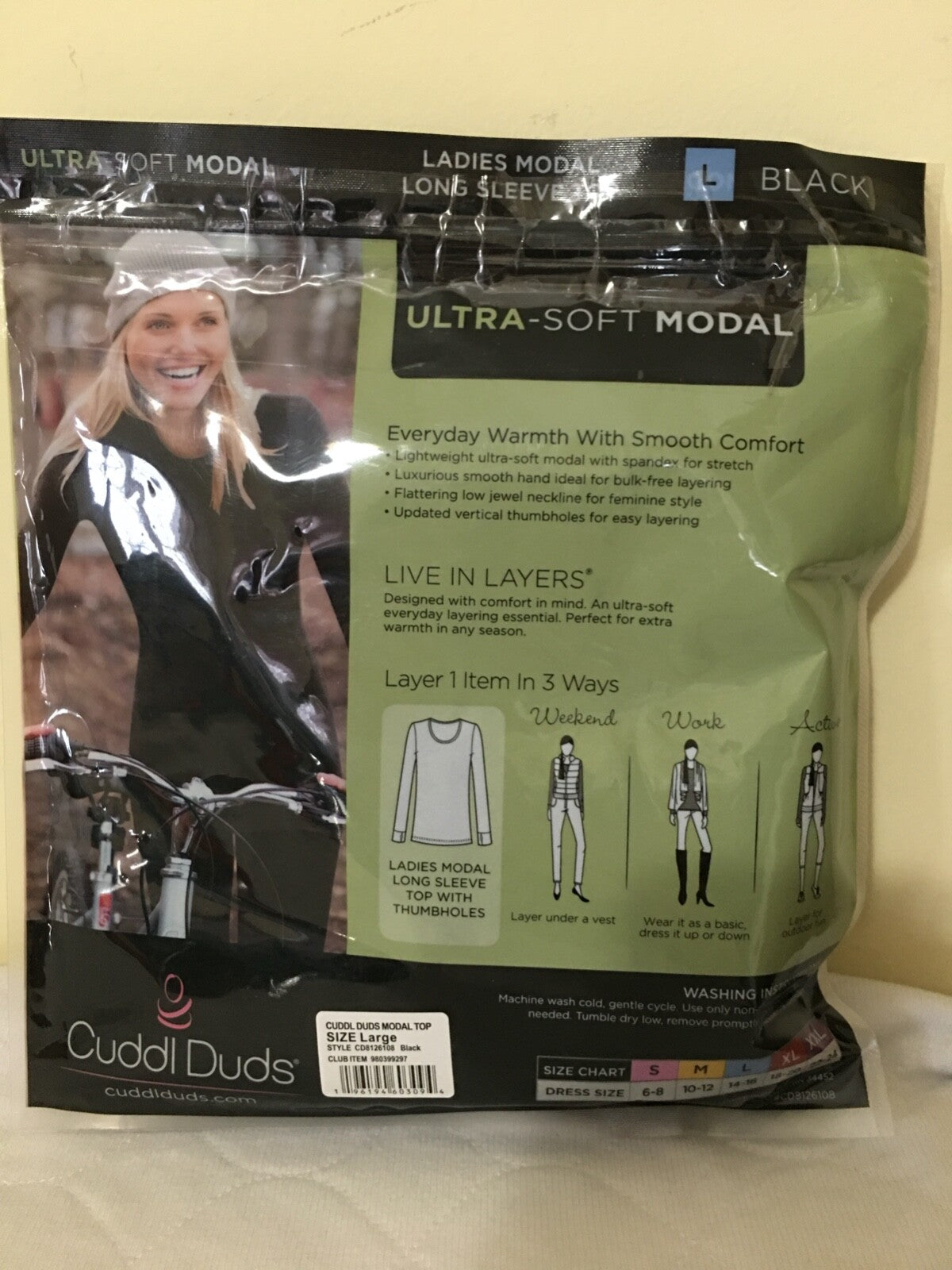 Women's Modal Long Sleeve Crew Top - Ultra Soft Warm Layer