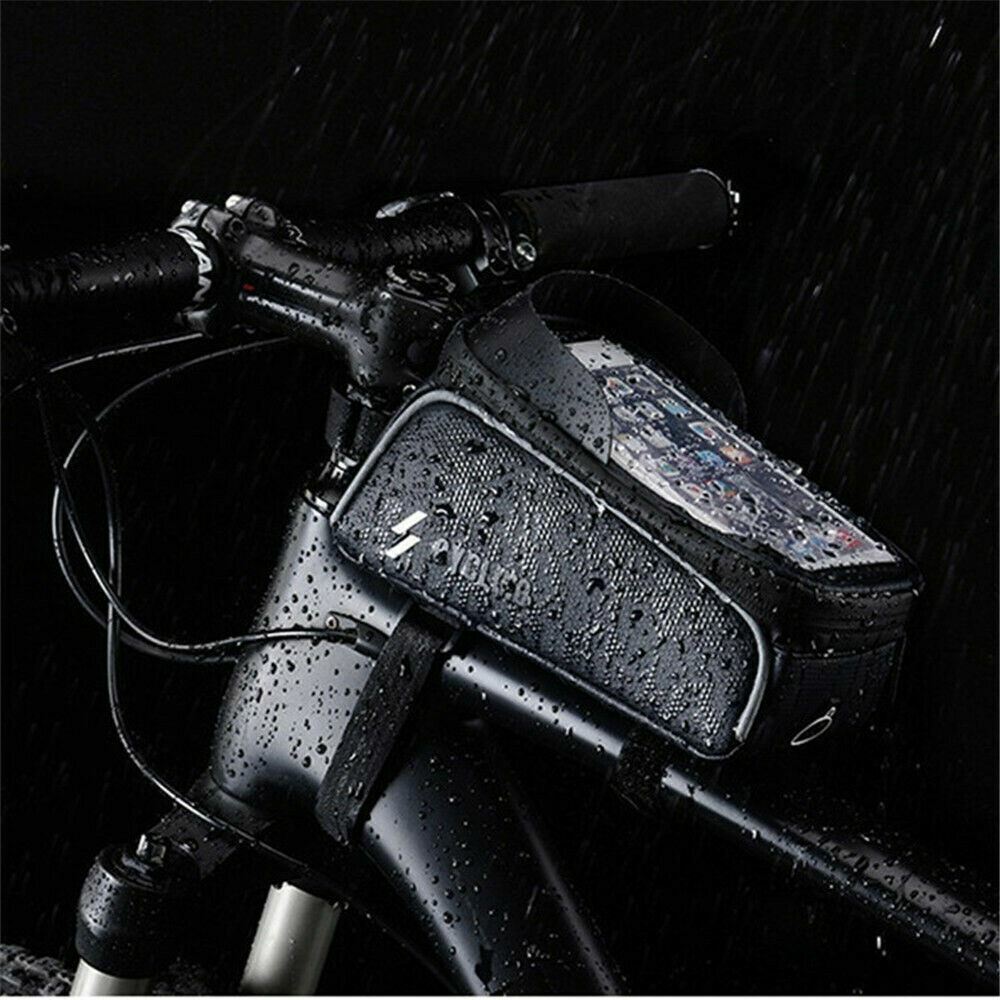 Waterproof Bicycle Top Tube Frame Bag Phone Holder MTB Cycling Accessory