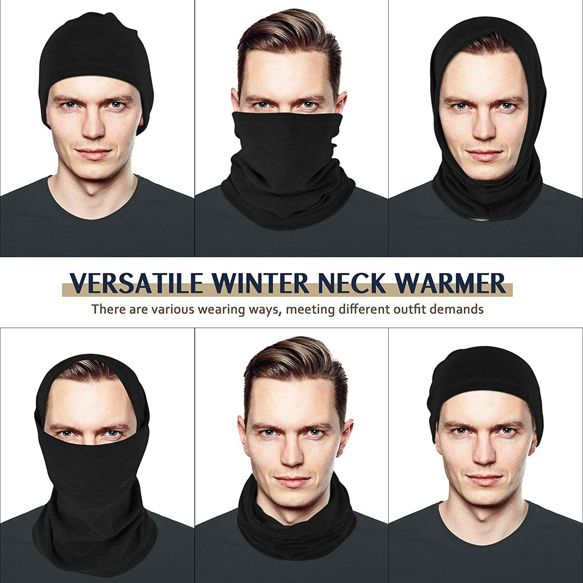 Winter Fleece Neck Gaiter Face Mask Scarf for Cold Weather Skiing Cycling
