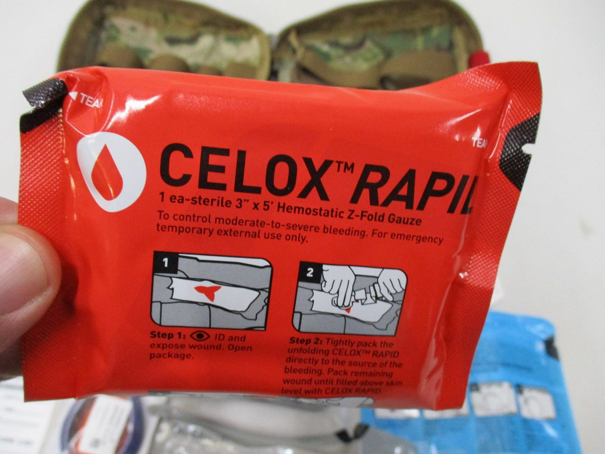 Military First Aid Kit with Trauma Supplies Tactical Bag Multicam